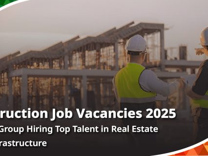 Construction job vacancies 2025 – Engineers and project managers working at a building site, Prajha Group hiring